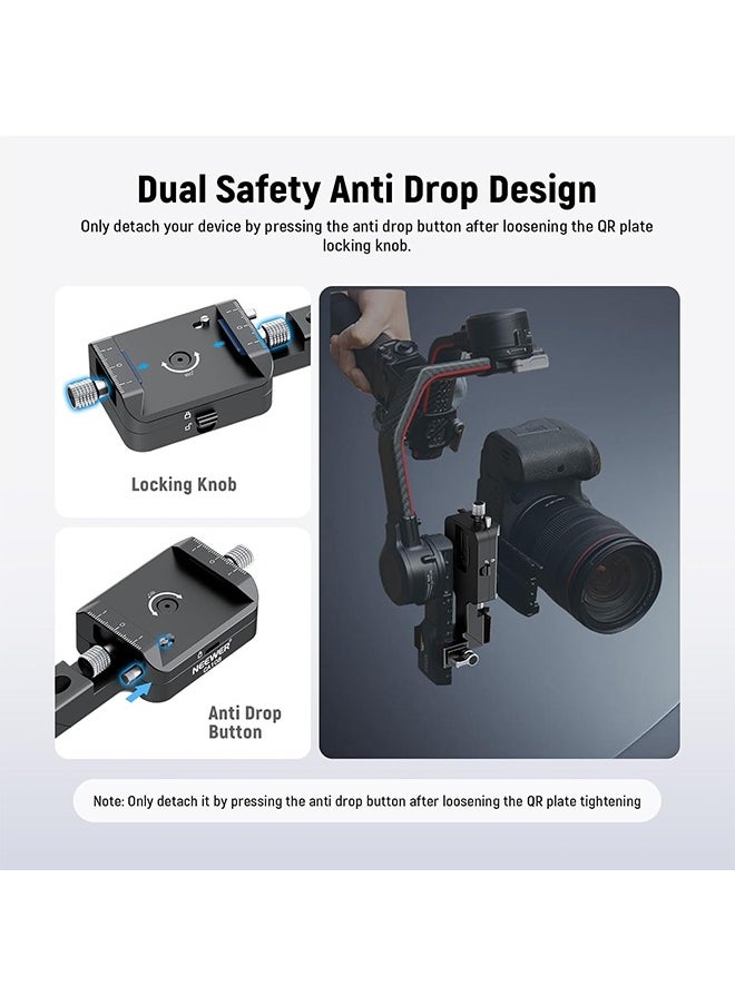 Neewer NEEWER RS4 RS3 Vertical Camera Mount Compatible with DJI Ronin RS 4 3 2 Pro Gimbal Stabilizer, 1s Quick Vertical to Horizontal Switch Anti Drop 180° Rotating Base for YouTube TikTok Vlog Video, CA108  - Image 4