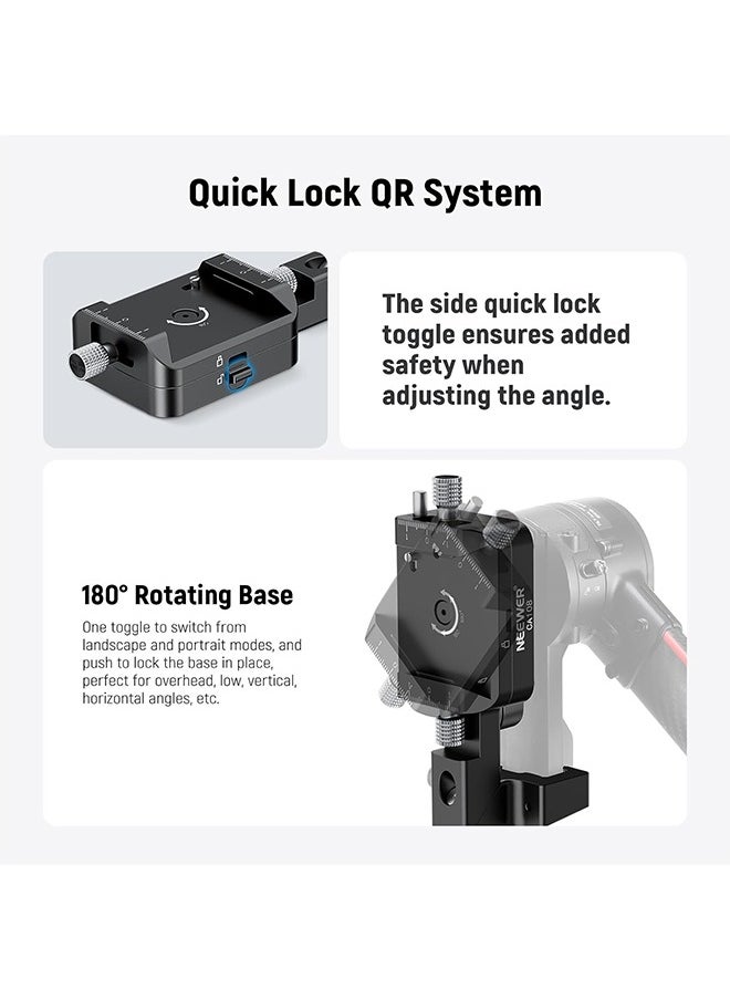 Neewer NEEWER RS4 RS3 Vertical Camera Mount Compatible with DJI Ronin RS 4 3 2 Pro Gimbal Stabilizer, 1s Quick Vertical to Horizontal Switch Anti Drop 180° Rotating Base for YouTube TikTok Vlog Video, CA108  - Image 5