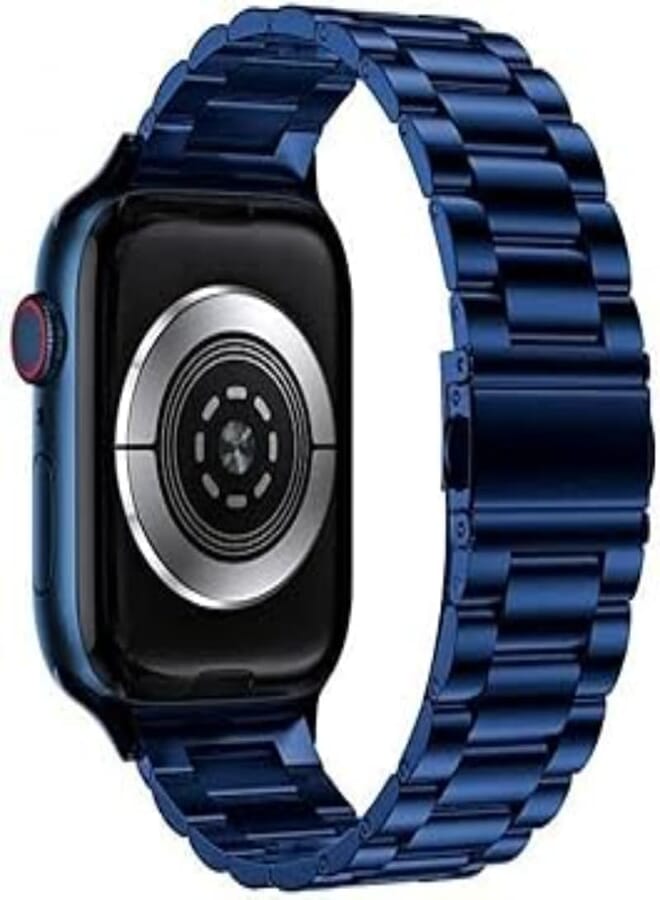 G-Power Stainless Steel Replacement Wrist Band Strap With Elegant Simple Design And High Elasticity Specially For Apple Smart Watchx Series 7 45 Mm - Navy 
