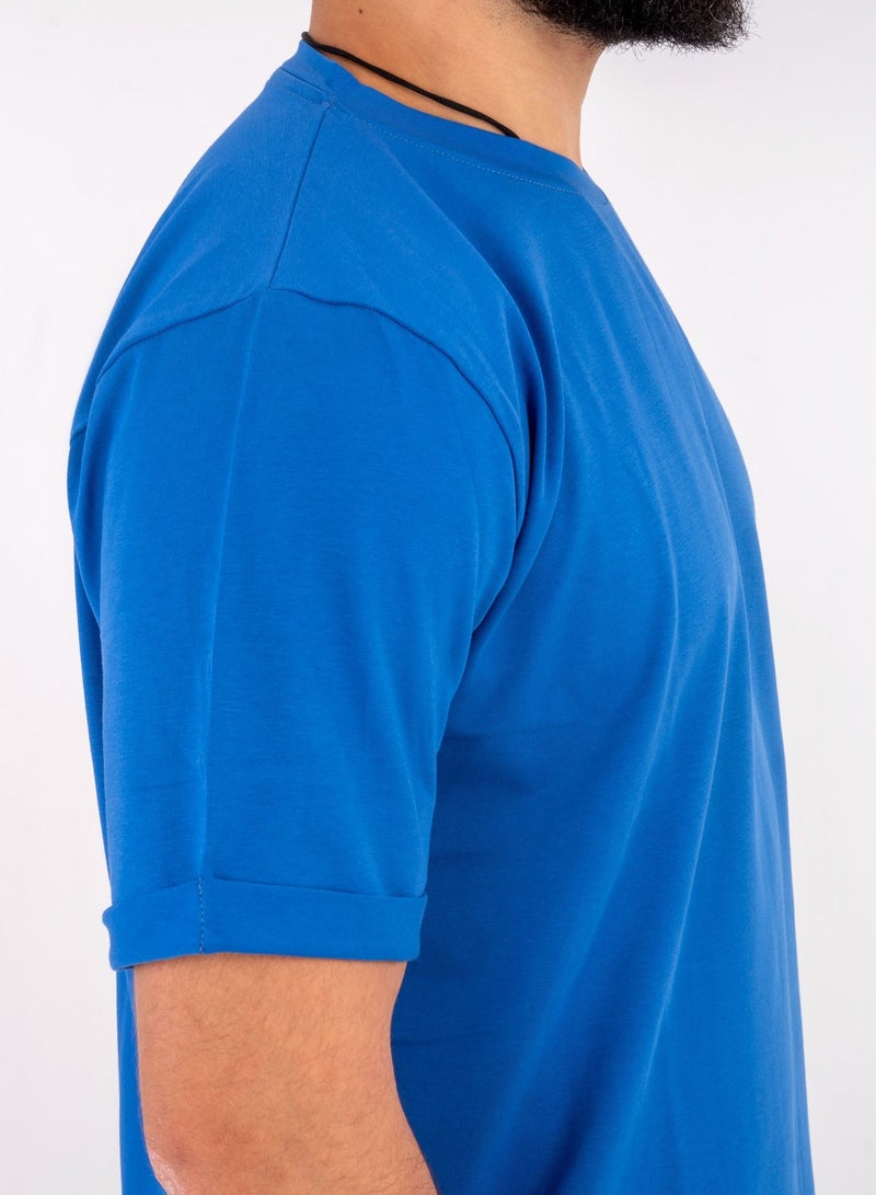 THOMAS-SQUARE cotton curved t-shirt Blue – CL  - Image 4