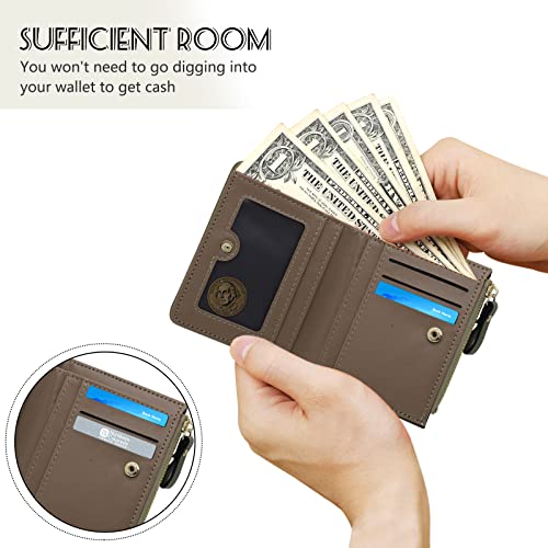 WisePoint Womens Wallet, Leather Purse Credit Card Holder with with Embroidered Animal Pattern, Portable and Small Wallets for Women with Zipper Pocket (green) - Image 4