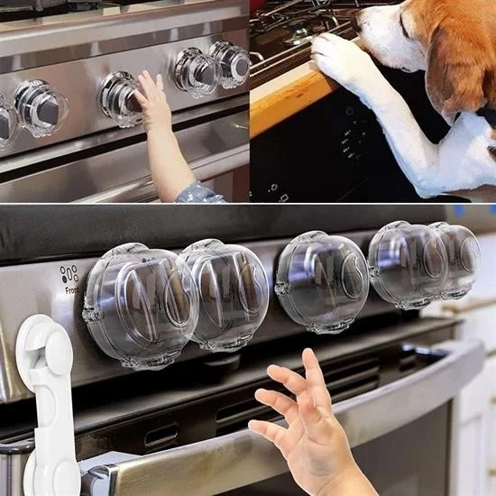 5DM Heat Resistant Plastic Stove Button Protector Button Lock Safety Mechanism