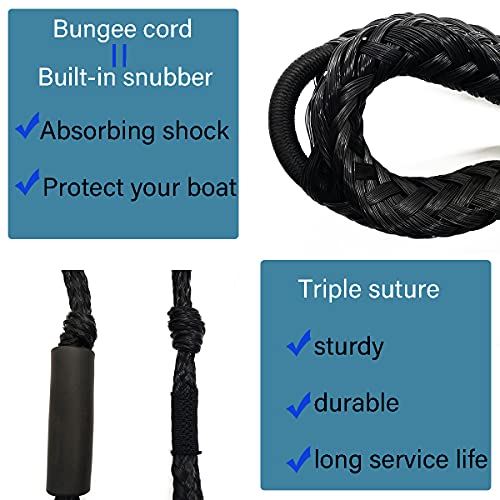 Jranter 4 Pack Boat Bungee Dock Lines, 4-5.5ft PWC Dock Line with Loop, Boating Gifts for Men, Elastic Mooring Ropes Boat Tie Downs Accessories for Pontoon,Jon Boat,Bass Boat,Fishing Boat,Kayak - Image 3