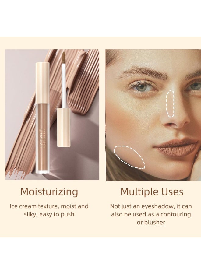 QiBest Matte Eyeshadow liquid Long Lasting High-pigmented Eye shadow Gel Eye Makeup (Matte Brown) - Image 3