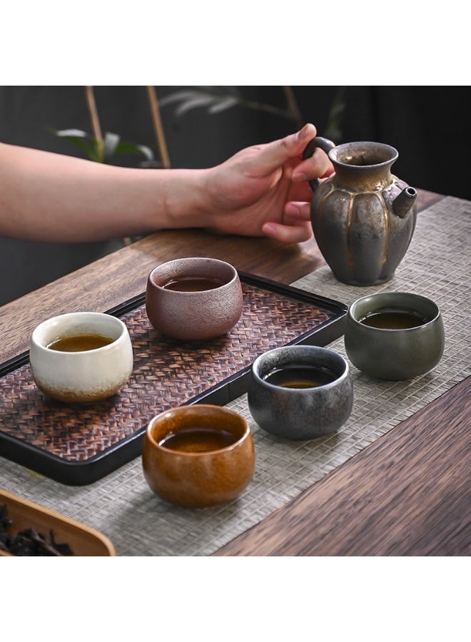 Beone Set Of 5 Double Walled Ceramic Espresso Coffee Cup Multicolour 100ml - Image 4