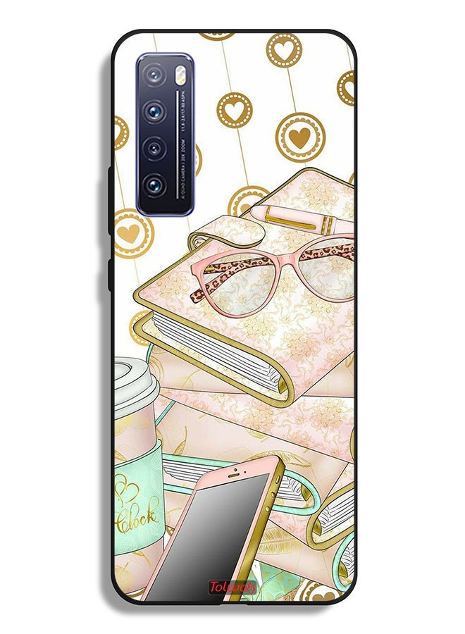 Tolwak Huawei nova 7 5G Protective Case Cover Glasses On Books  - Image 2