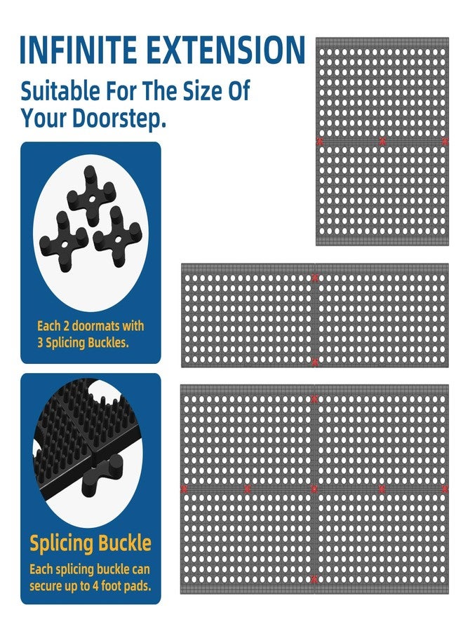 Mibao Front Door Mat Outside Entrance, Heavy Duty Welcome Rubber Doormat Waterproof, All Weather Dirt Trapper Non-Slip Drainage Doormat, Entry Mat for Garage Home Pool Commercial, 17" x 29.5", Black - Image 5