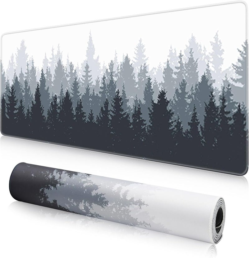 Sumkyle Large Mouse Pad Gaming Mouse Pad With Stitched Edges, 90X40Cm Extended Mouse Pad Desk Pad For Keyboard And Mouse (Forest) - Image 1