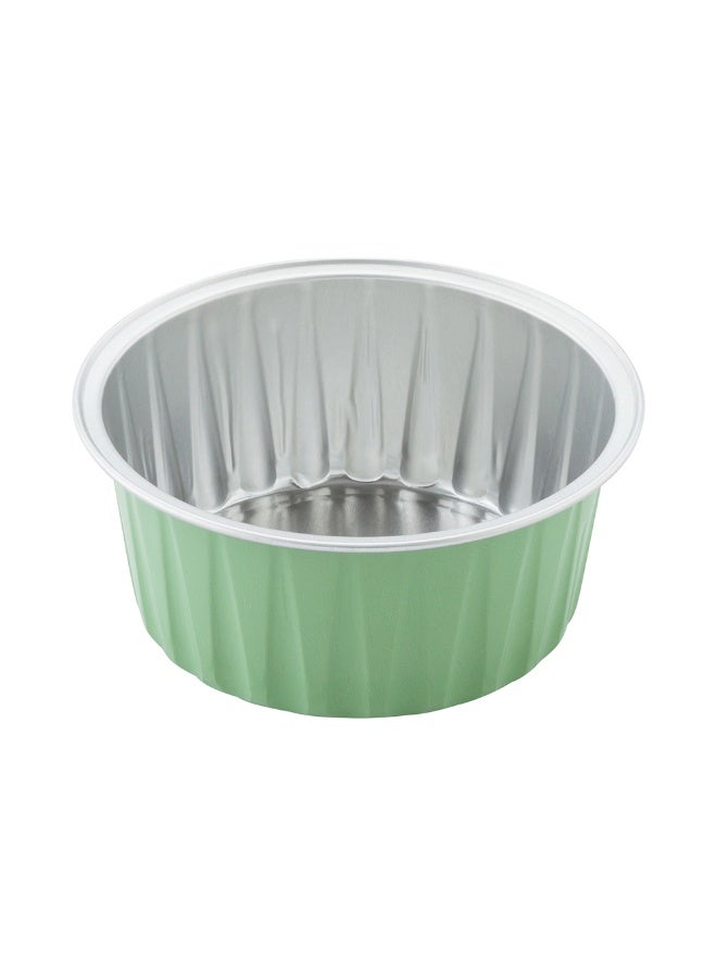 Restaurantware 4 Ounce Disposable Ramekins, 100 Round Creme Brulee Disposable Cups - Oven-Safe, For Cupcakes And Muffins, Pistachio Green Aluminum Baking Cups, Freezable, Lids Sold Separately - Image 1