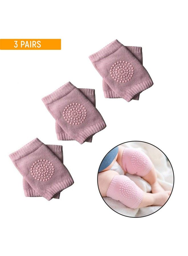 Safe-O-Kid Pack Of 3Crawling Baby Toddler Infant Anti Slip Elbow And Knee Pads;Guards Pink - Image 3