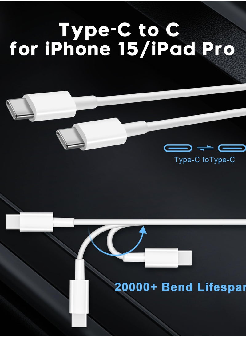 أنمي - 2 حزمة 40W منفذ مزدوج USB C شاحن سيارةلآيفون 15/15 برو ماكس -مع 1 م C إلى C كابل - Image 1