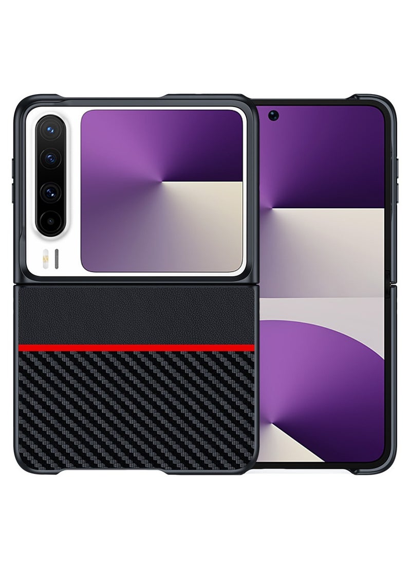 Compatible with Huawei Pura X (2025) Protective Shockproof  Case Ultra Thin Carbon Fiber Texture Leather Phone Cover for Pura X