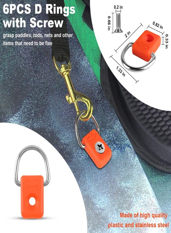 HLOGREE Kayak Deck Rigging Kit 1/4" 9.8' Bungee Cord with 6 D Rings& 4 J Hooks Tie Down Hooks& 4 Bungee Shock Cord Hooks,Tie Down Kayak Deck Line Repair Replacement Parts for Kayak Boat Canoe Accessory-Orange - Image 3