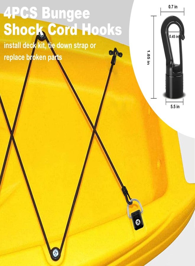 HLOGREE Kayak Deck Rigging Kit 1/4" 9.8' Bungee Cord with 6 D Rings& 4 J Hooks Tie Down Hooks& 4 Bungee Shock Cord Hooks,Tie Down Kayak Deck Line Repair Replacement Parts for Kayak Boat Canoe Accessory-Orange - Image 5