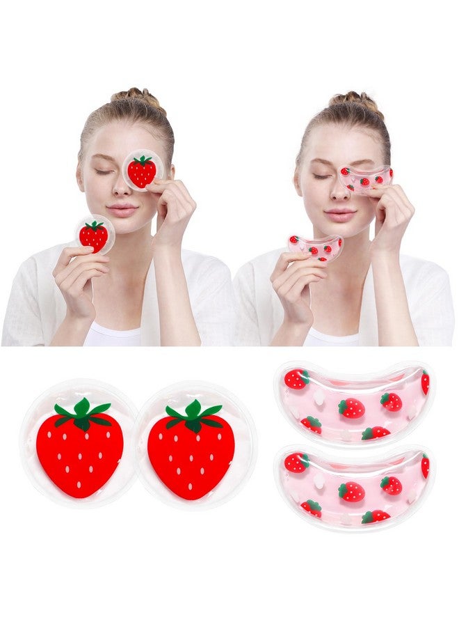 CONBELLA مجموعة 4 قطع من حزم الثلج الجل للعيون قابلة لإعادة الاستخدام ضغط بارد وساخن للعيون حزمة ثلج للعيون وسادات تبريد للعيون للإجهاد والتورم والاحمرار والهالات السوداء والعيون المنتفخة والتعافي بعد الجراحة. - Image 2