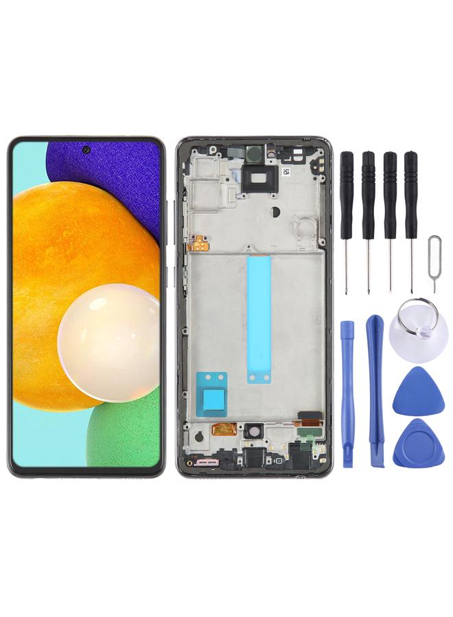 erorex Replacement 6.33 inch OLED LCD Screen for Samsung Galaxy A52 5G SM-A526 Digitizer Full Assembly with Frame Black - Image 1