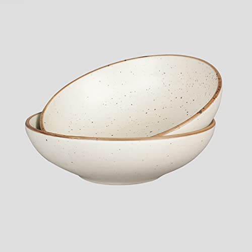miah decor Ceramic Serving Bowl | Speckled Ivory Rustic Stoneware Style Bowl for Rice, Curry, Gravy & Salad | Deep Multipurpose Serving Dish for Parties & Family Meals (Style 5) - Image 5