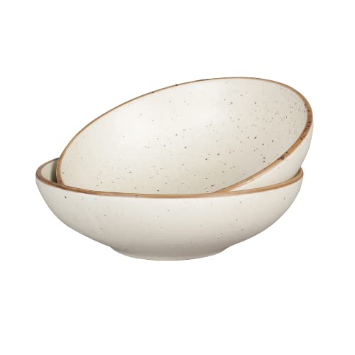miah decor Ceramic Serving Bowl | Speckled Ivory Rustic Stoneware Style Bowl for Rice, Curry, Gravy & Salad | Deep Multipurpose Serving Dish for Parties & Family Meals (Style 5) - Image 1