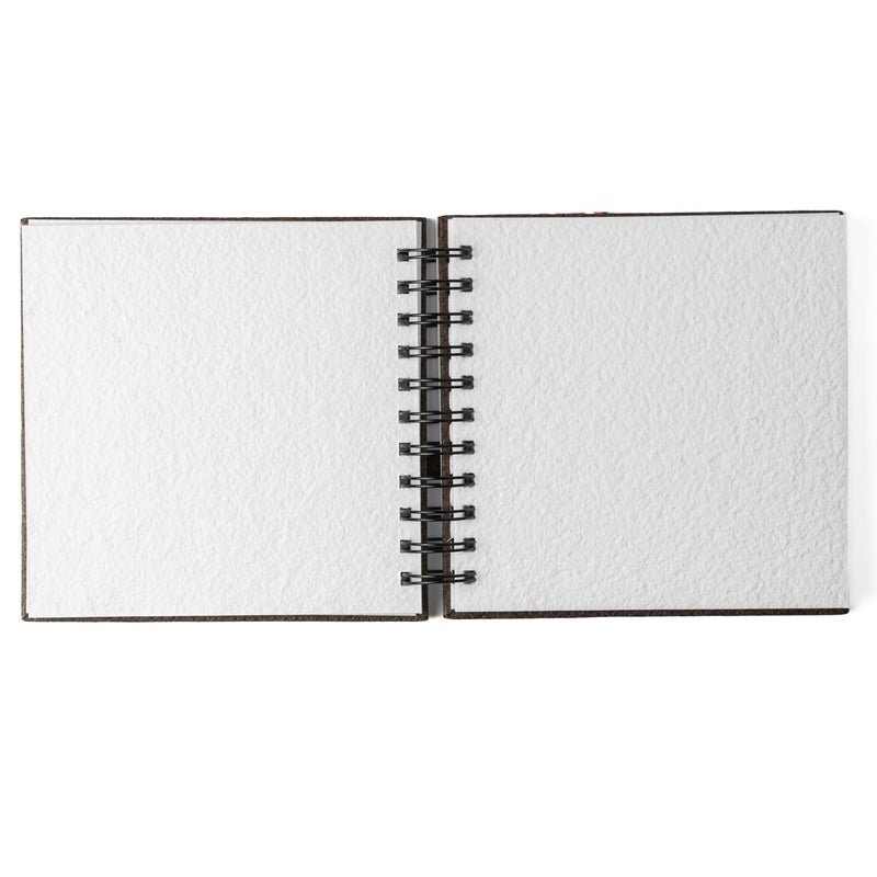 COMMA كتاب الألوان المائية | 6" × 6" | 300 جرام لكل متر مربع | دفتر رسم واير-أو | مضغوط بارد | ظل طبيعي | 100% ألياف قطنية (بني شوكولاتة) - Image 3