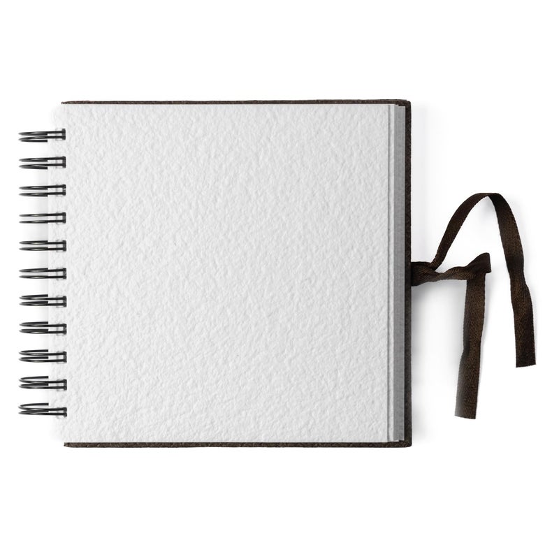 COMMA كتاب الألوان المائية | 6" × 6" | 300 جرام لكل متر مربع | دفتر رسم واير-أو | مضغوط بارد | ظل طبيعي | 100% ألياف قطنية (بني شوكولاتة) - Image 4