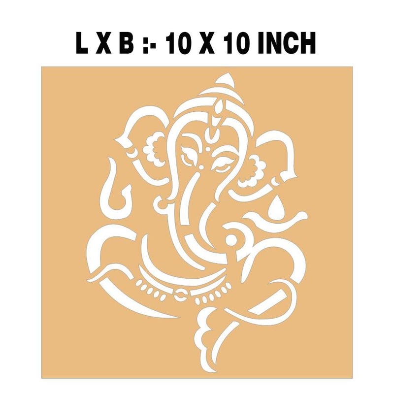 300Sparkles Ganesh Ji Rangoli Stencil Wooden Diwali Festival Floor Decoration Home Office Temple Indoor and Outside Decor 10 x 10 INCH - Image 3