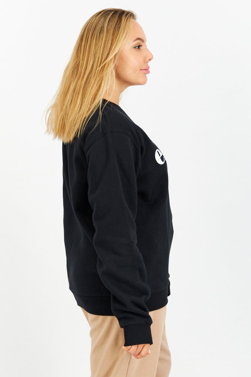 Ellesse Women Sportswear Fit Long Sleeves Outdoor Sweatshirt, Black Combo - Image 2