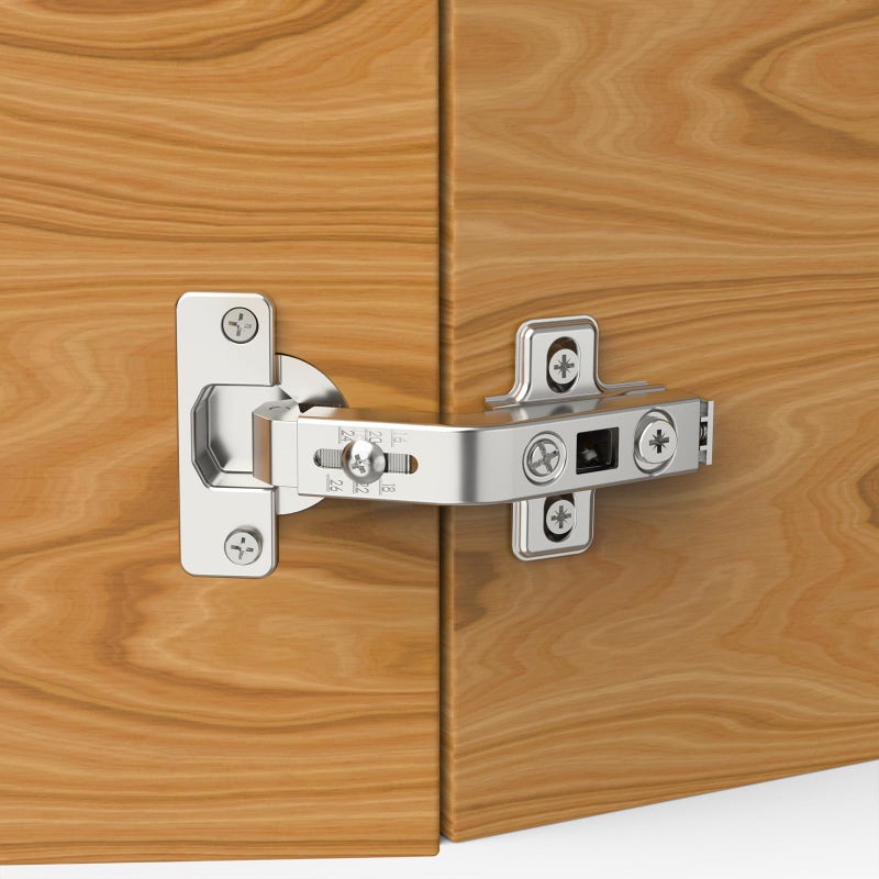 Furniware 4 Pack 2 Pair 135 Degree Lazy Susan Hinges Full Overlay Concealed for Cabinet Cupboard Folded Door Combination with ScrewsRegular