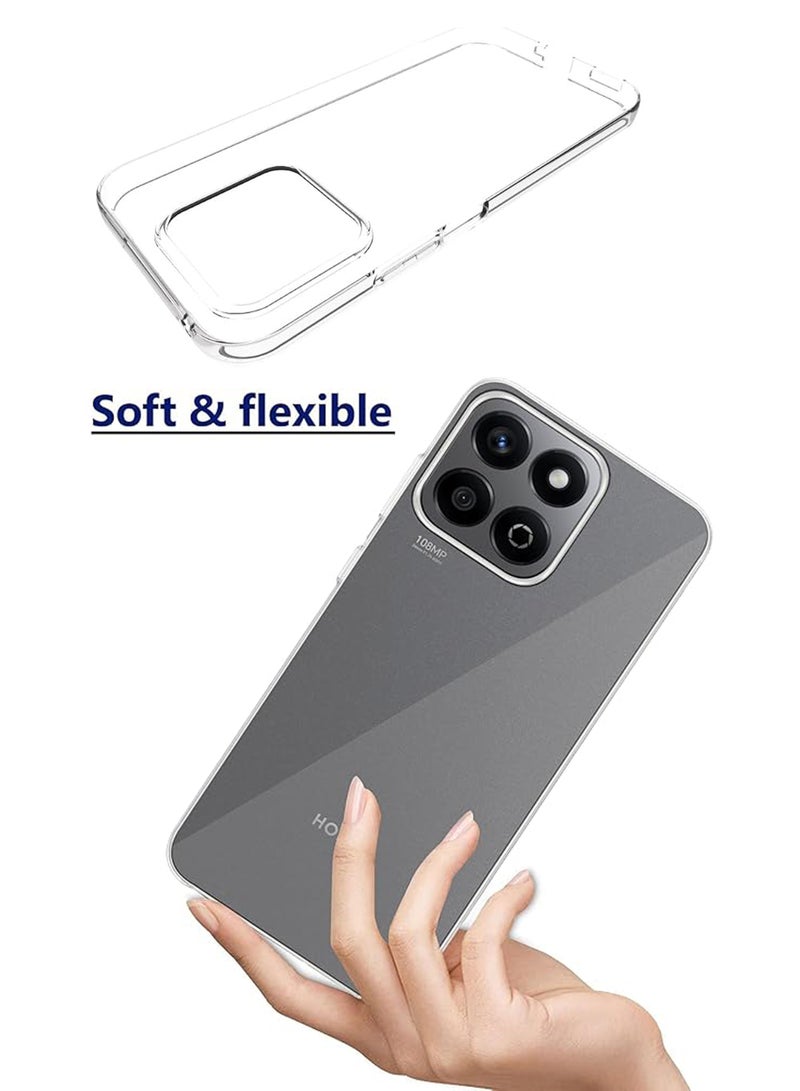 My Choice Soft Flexible Transparent Silicone Protective Back Case Cover for Honor X8b -Transparent - Image 3
