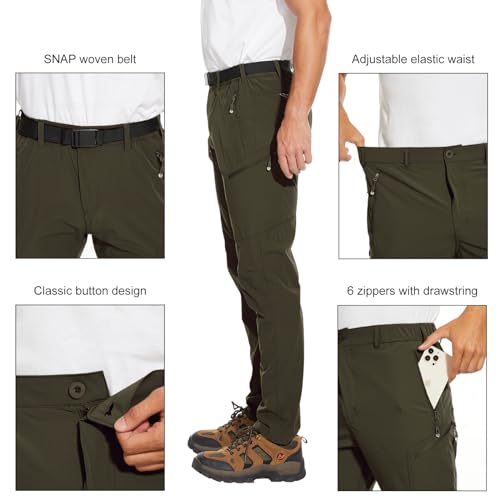 Arunlluta Hiking Pants for Men, Hiking Travel Pants Water-Resistant Mens Work Pants Stretch Quick Dry Lightweight - Image 3