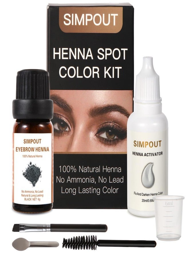 Simpout Spot Color Henna Hair Kit - 6 grams Powder & Henna Activator, Professional Spot Coloring Henna Hair Kit, Covers Grey Hair, Water and Smudge Proof, No Ammonia, No Lead (Black) - Image 1