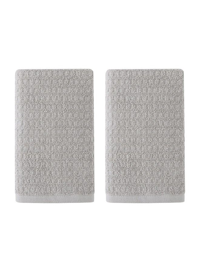 TOMMY Bahama Hand Towels, Soft & Absorbent Cotton Towels, Low Linting & Fade Resistant (Northern Pacific Grey, 2 Piece) - Image 1