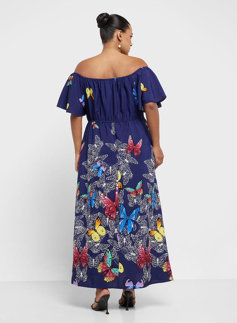 ايلا بلس فستان بطبعة فراشة - Image 2