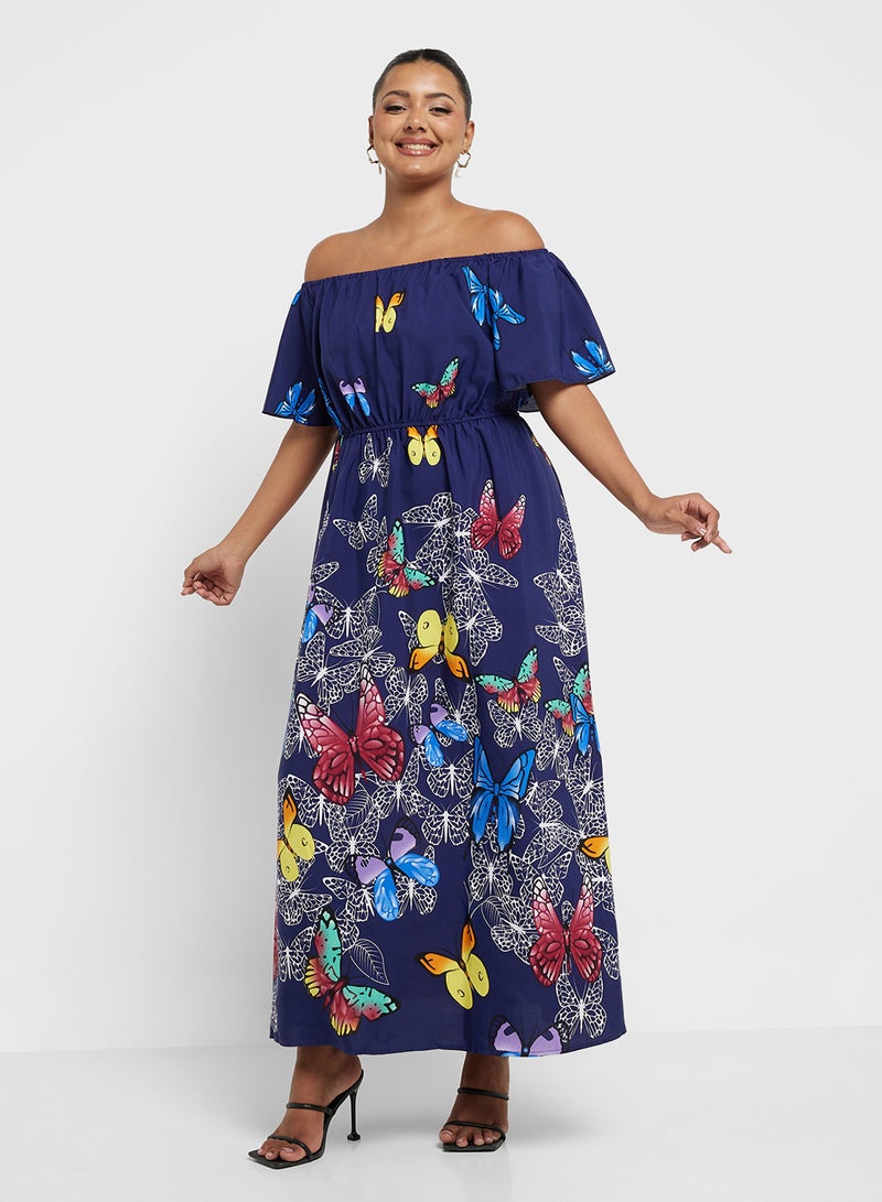 ايلا بلس فستان بطبعة فراشة - Image 4