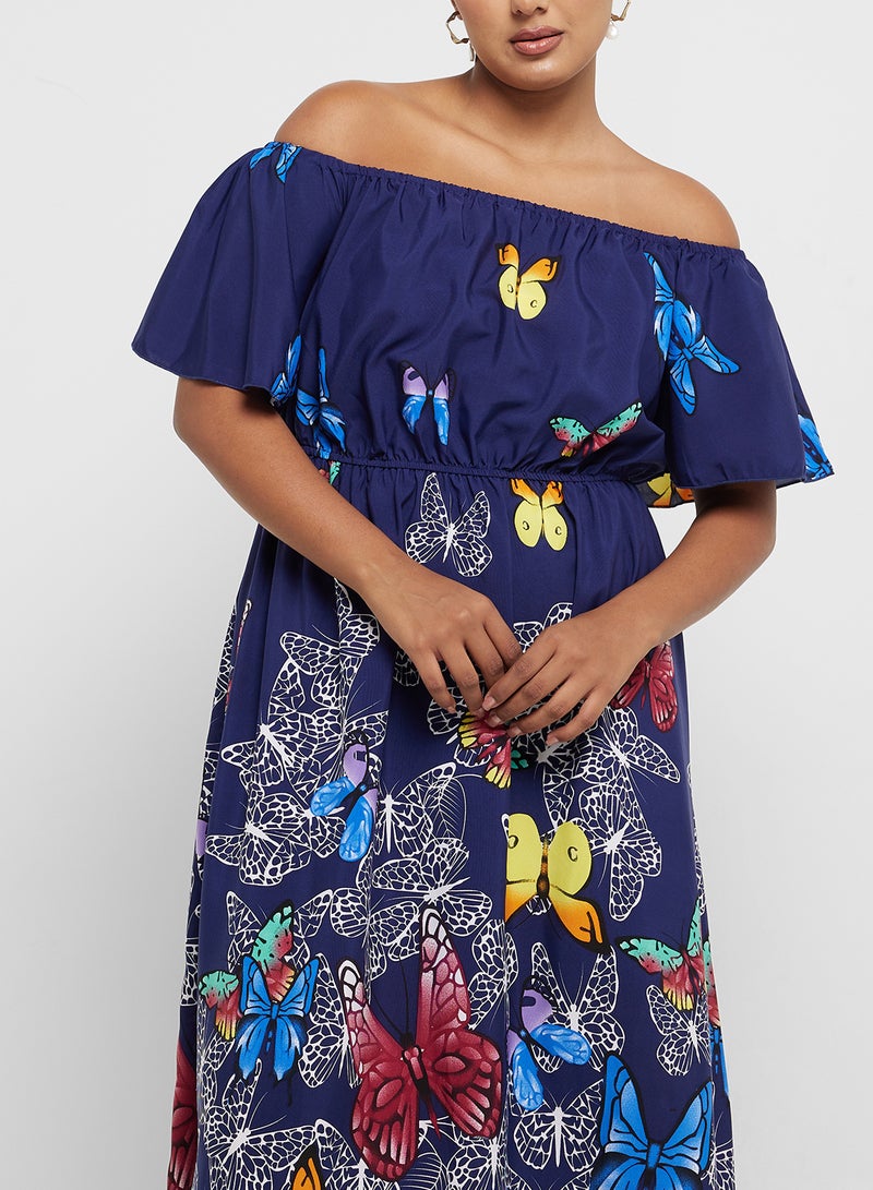 ايلا بلس فستان بطبعة فراشة - Image 3