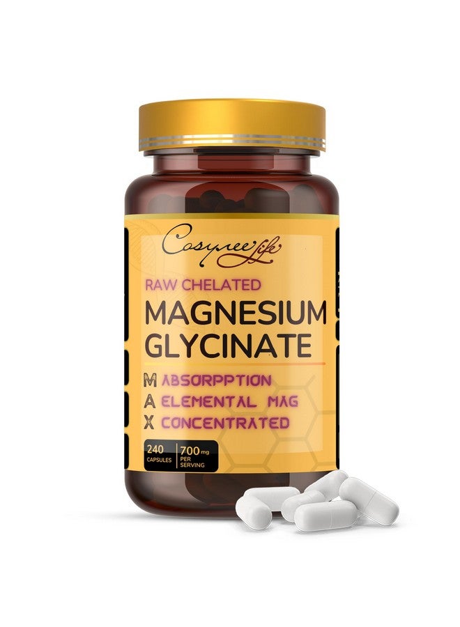 cosynee Magnesium Glycinate 700mg - High Absorption Chelated 22% Elemental Magnesium - 240 Capsules. - Image 1