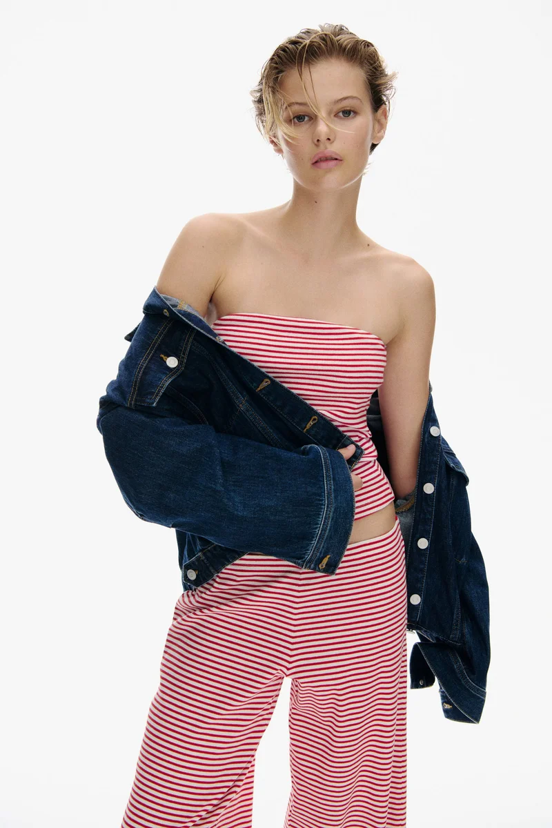 H&M 2-piece ribbed top and trousers set