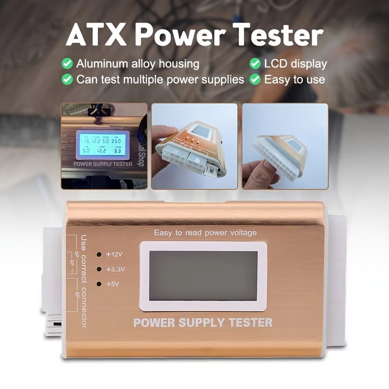 شاشة عرض رقمية LCD لاختبار مزود الطاقة لجهاز الكمبيوتر الشخصي، أداة تشخيص واختبار لواجهة ATX وBTX وITX وSATA وHDD - Image 2