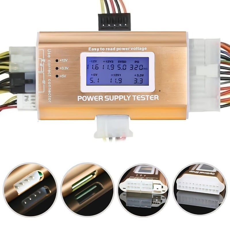 شاشة عرض رقمية LCD لاختبار مزود الطاقة لجهاز الكمبيوتر الشخصي، أداة تشخيص واختبار لواجهة ATX وBTX وITX وSATA وHDD - Image 4
