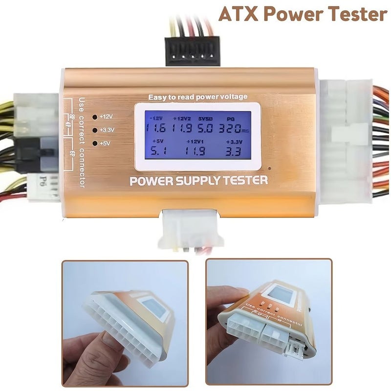 شاشة عرض رقمية LCD لاختبار مزود الطاقة لجهاز الكمبيوتر الشخصي، أداة تشخيص واختبار لواجهة ATX وBTX وITX وSATA وHDD - Image 1