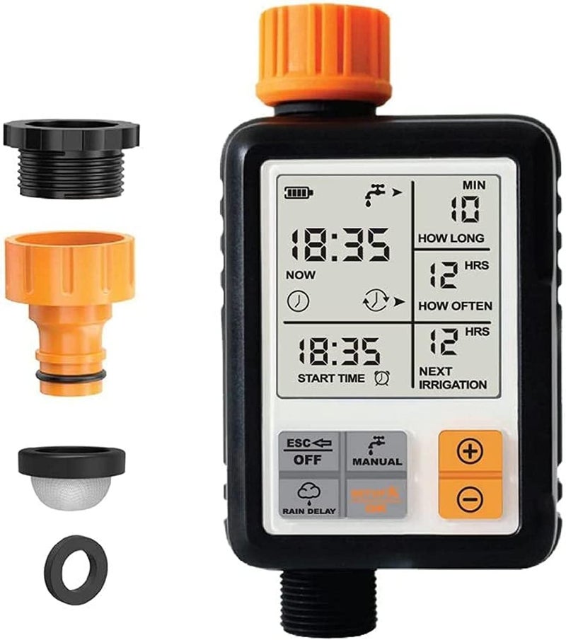 SCIENISH Water Timer, Outdoor Sprinkler Controller,Waterproof Hose Faucet Digital Watering Timer,Automatic Watering Irrigation Tool Large Screen Characters - Image 1