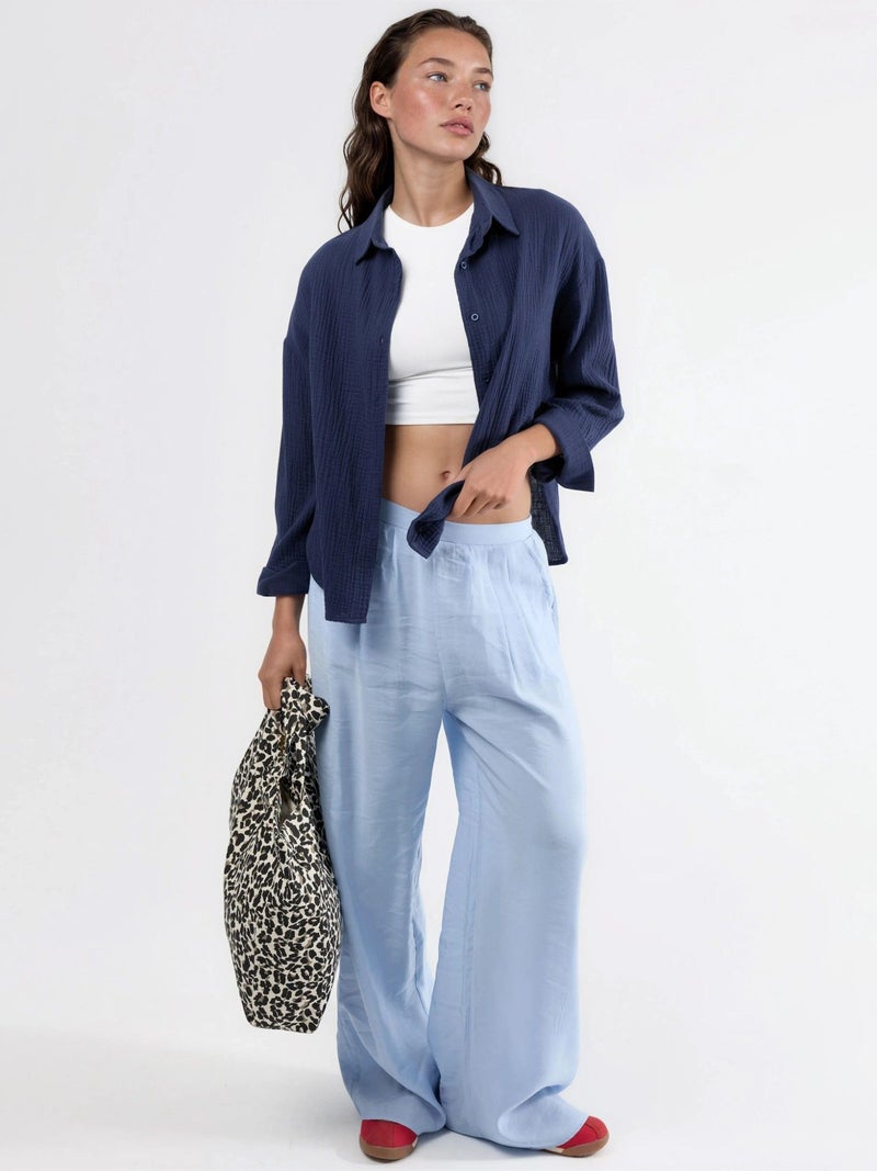 BUSEM Textured Woven Cotton Button-Up Shirt - Image 3