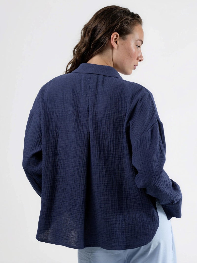 BUSEM Textured Woven Cotton Button-Up Shirt - Image 5