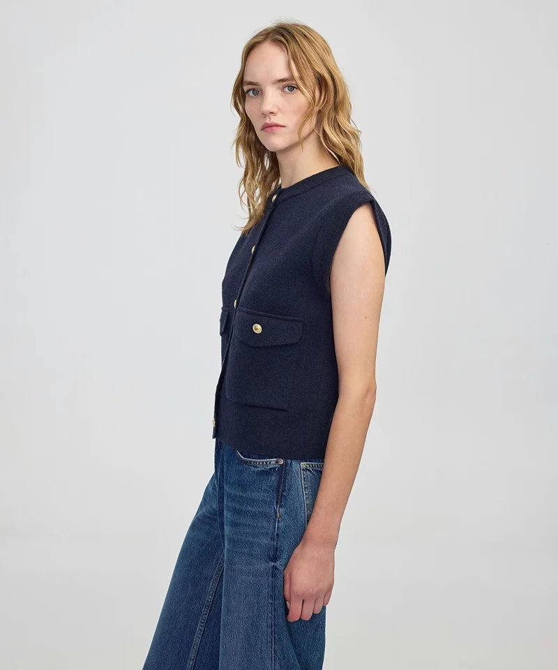 Ipekyol  Gold-Button Knit Vest for Women | Best Price UAE