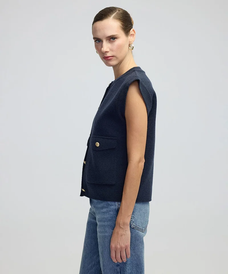 Ipekyol  Gold-Button Knit Vest for Women | Best Price UAE