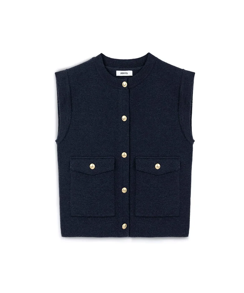 Ipekyol  Gold-Button Knit Vest for Women | Best Price UAE
