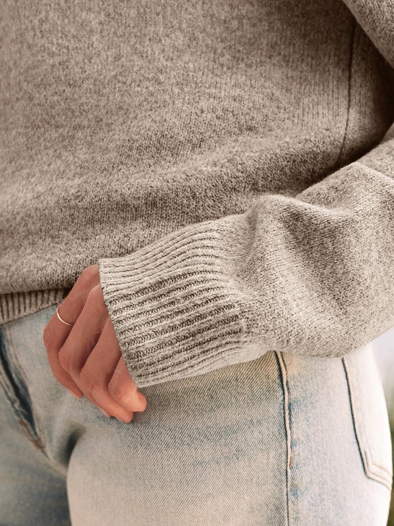 LILLUSORY Off The Shoulder Sweater Tops Oversized Stay Put Neckline Ultra Soft Perfect for Going Out Date Nights Casual Evenings Apricot L - Image 5