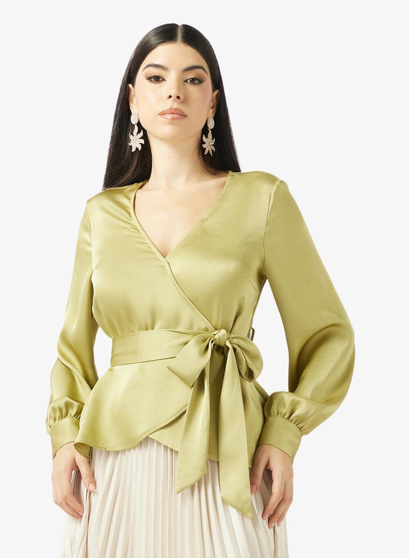 VERO MODA Long Sleeve Wrap Top - Image 1