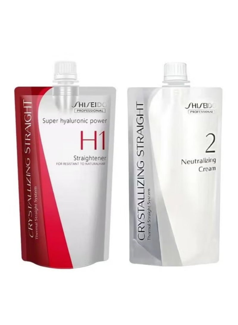 Shiseido Brazilian Keratin Hair Straightening Treatment Cream Set - Professional Salon Results for Curly & Frizzy Hair | Long-Lasting Smoothness Up to 12 Weeks - Image 1