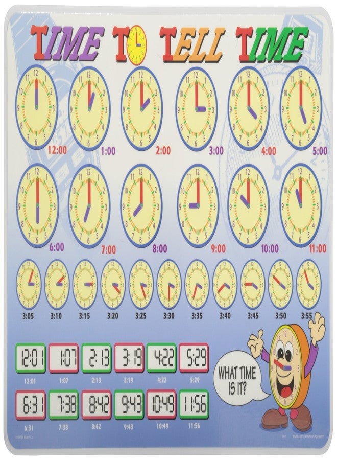 Painless Learning Time to Tell Time Placemat Large - Image 1