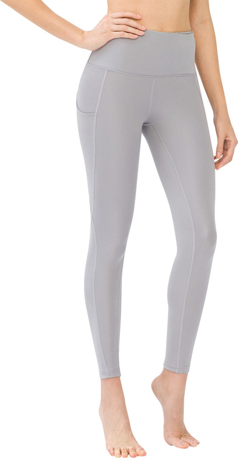 Los Ojos Women's Gray High Waist Double Pocket Fitness Tights  - Image 3